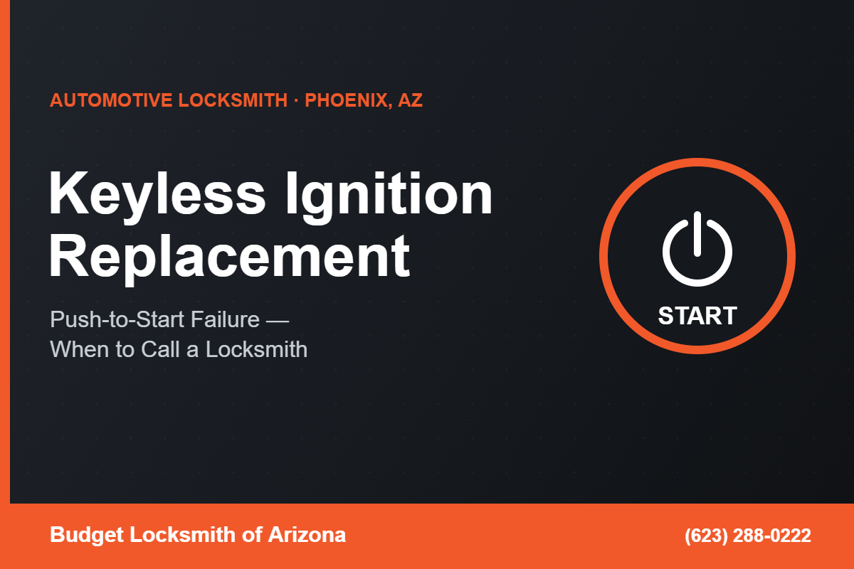 Keyless ignition replacement and push-to-start button, Budget Locksmith of Arizona Phoenix